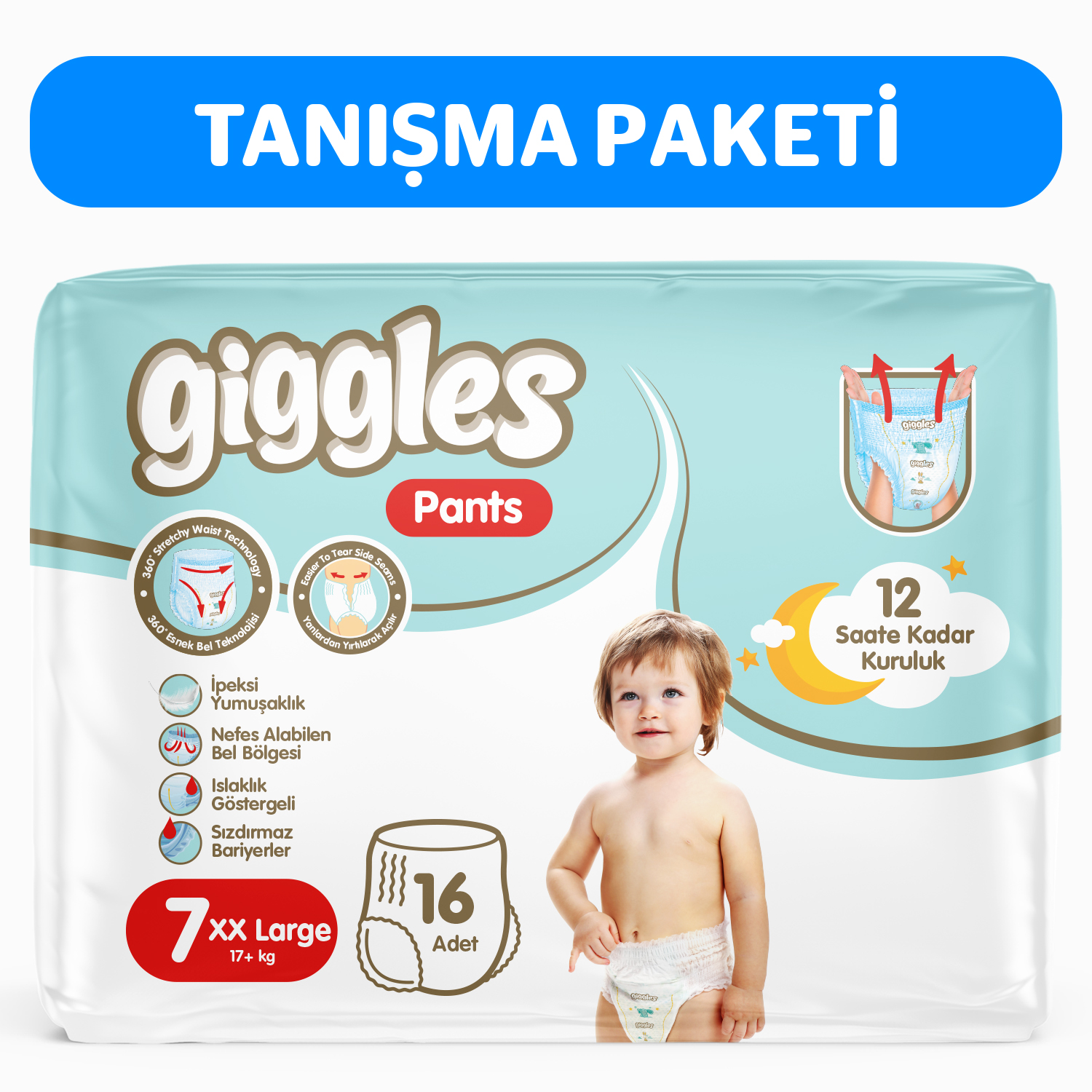 Giggles Pants Külotlu Bebek Bezi 7 Numara XXLarge 16 Adet